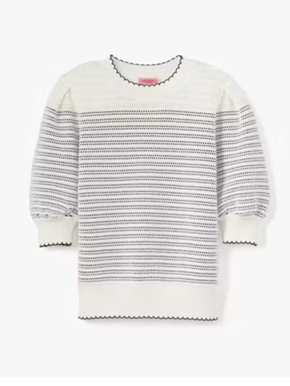 Kate Spade Striped Scallop Sweater - Size XXS